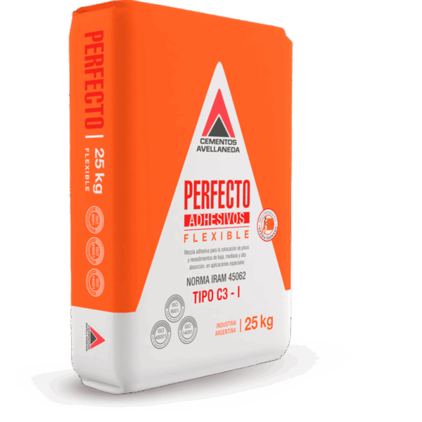 Pegamento Perfecto Flexible 25 kg Cementos Avellaneda, ideal para porcelanatos y superficies con movimiento Preguntar a ChatGPT