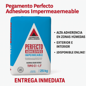 Pegamento Perfecto Impermeable 25 kg Cementos Avellaneda, alta adherencia para cerámicos en zonas húmedas, interior y exterior Preguntar a ChatGPT