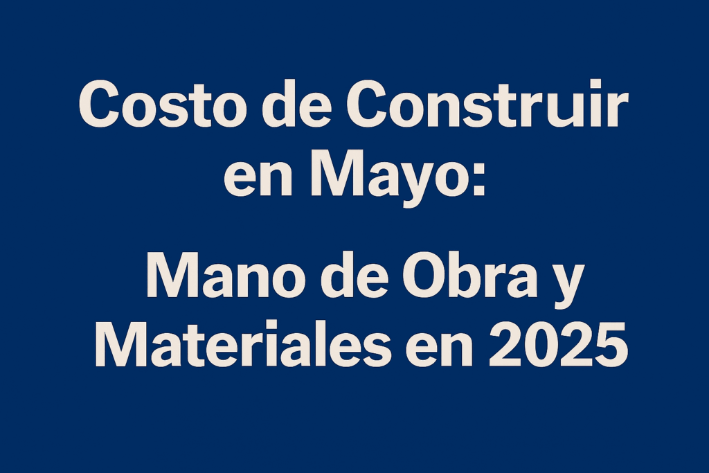 Costo de Construir en Mayo: Mano de Obra y Materiales en 2025