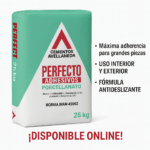 Pegamento Perfecto Porcelanato 25 kg Cementos Avellaneda, máxima adherencia para grandes piezas y uso interior o exterior Preguntar a ChatGPT