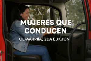 Participante del programa Mujeres que conducen manejando un vehículo en Olavarría