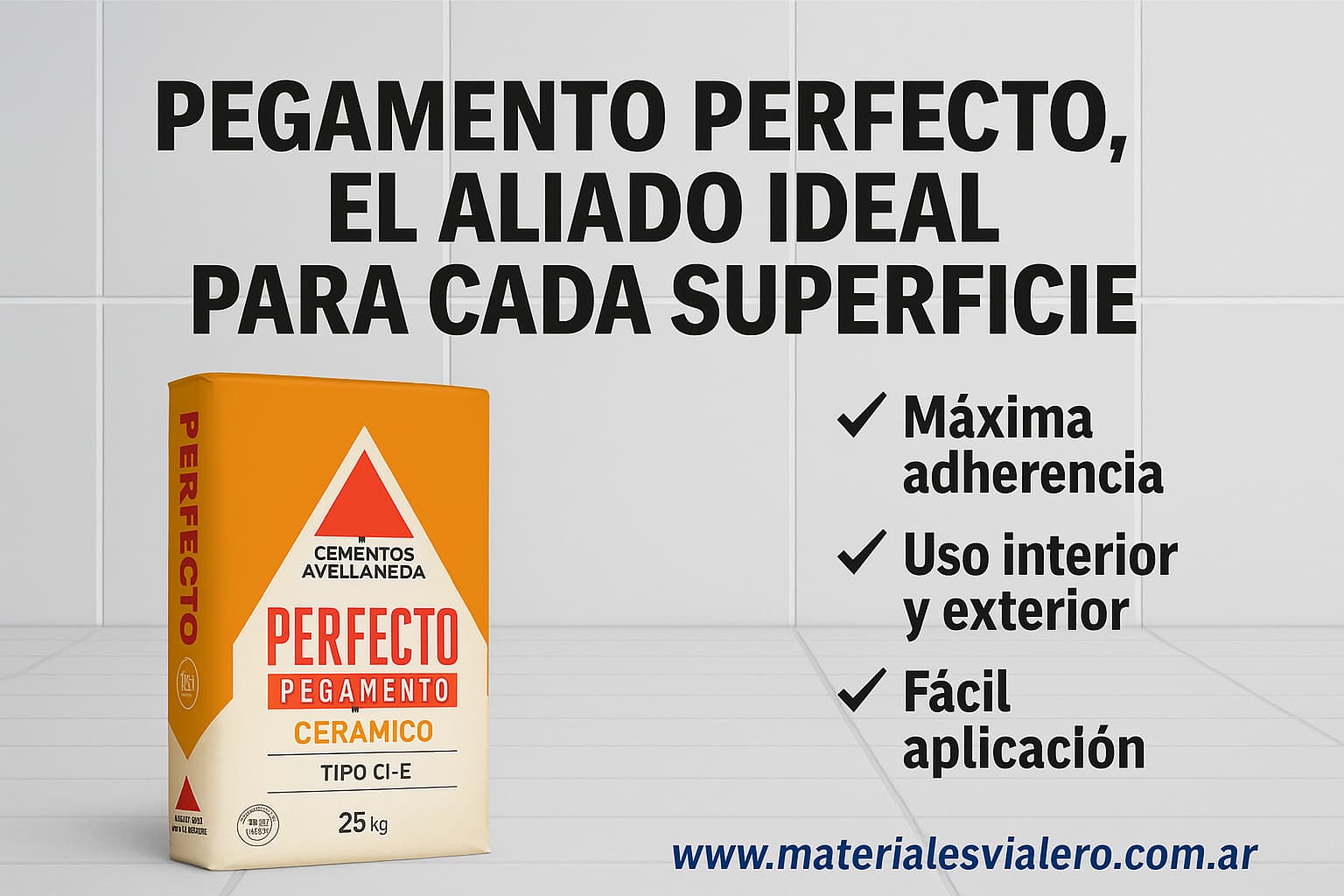 “Pegamento Perfecto Avellaneda para cerámicos en bolsa original”