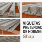 Instalación de viguetas pretensadas de hormigón Shap en una losa alivianada