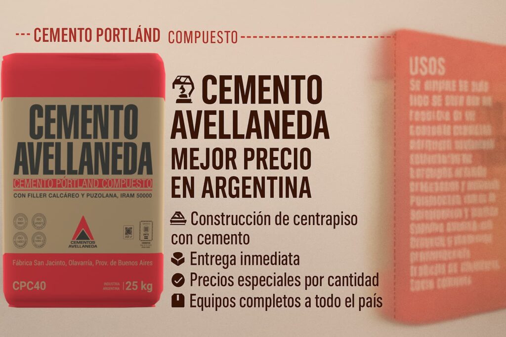Bolsa de Cemento Avellaneda mejor precio en Argentina 25 kg