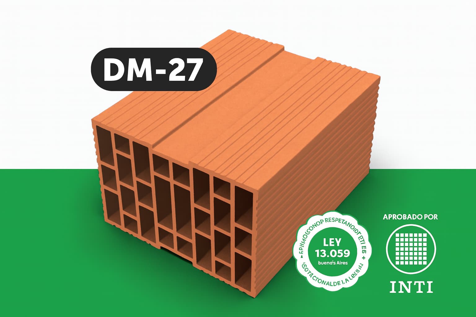 Ladrillos doble muro Cerámica Quilmes 27x18x33 en pallet