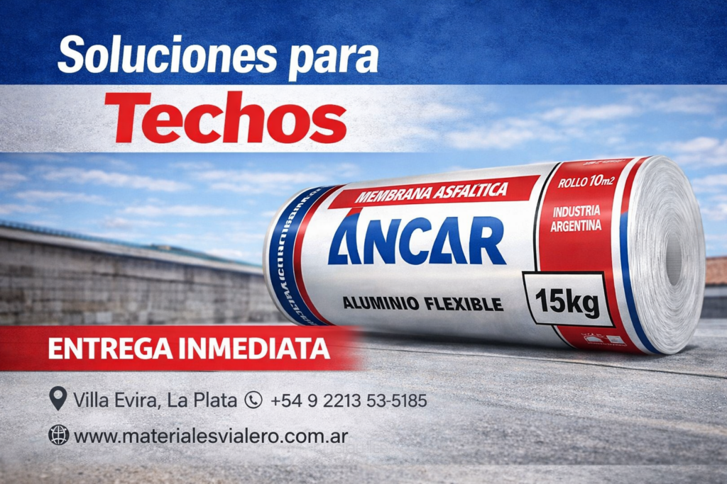 Membrana asfáltica aluminio ANCAR aplicada en losa